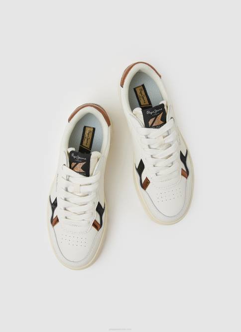blanquecino zapatillas kore retry de piel Pepe Jeans 06X4571 mujer - Imagen 2