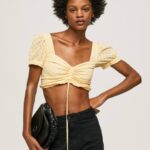 brillar top de algodón con detalles calados Pepe Jeans 06X4331 mujer