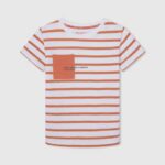 calabaza naranja playera con logo en el bolsillo delantero Pepe Jeans 06X41638 chico
