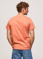 calabaza naranja playera con logo estampado Pepe Jeans 06X4991 hombres - Imagen 4