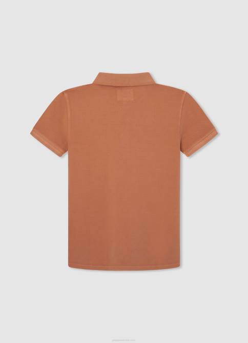 calabaza naranja polo de piqué con logo bordado Pepe Jeans 06X41657 chico - Imagen 2