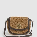 caramelo bolsa crossbody de paja tejida Pepe Jeans 06X4742 mujer
