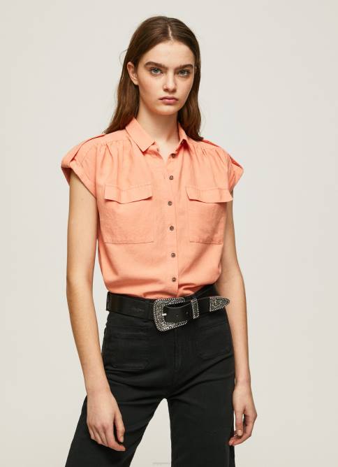 durazno camisa utilitaria de manga corta Pepe Jeans 06X4340 mujer - Imagen 2