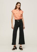 durazno camisa utilitaria de manga corta Pepe Jeans 06X4340 mujer