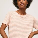 durazno camiseta con estampado de rayas Pepe Jeans 06X4386 mujer