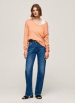 durazno jersey de ajuste holgado con escote en v Pepe Jeans 06X4241 mujer