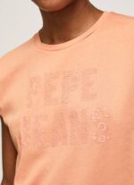 durazno playera con logo estampado Pepe Jeans 06X4434 mujer - Imagen 3