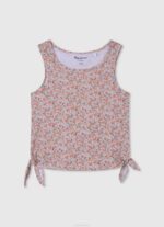 durazno playera con manga sisa floral Pepe Jeans 06X41435 chica