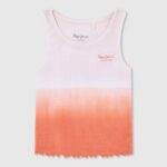 durazno playera con manga sisa y diseño colour block Pepe Jeans 06X41476 chica