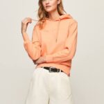 durazno sudadera con capucha de algodón Pepe Jeans 06X4282 mujer