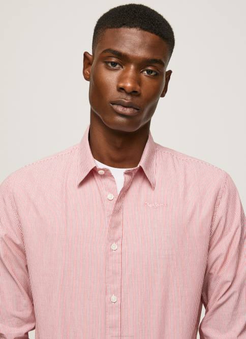 estudio rojo camisa percy de popelina con rayas de bengala Pepe Jeans 06X41074 hombres - Imagen 3