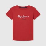 estudio rojo camiseta básica con logo Pepe Jeans 06X41625 chico
