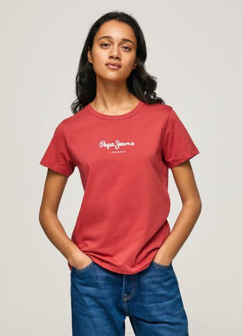 estudio_rojo_camiseta_estampada_pepe_jeans_06x4456_mujer.jpg estudio rojo camiseta estampada Pepe Jeans 06X4456 mujer - Imagen 1