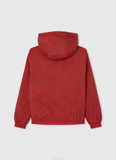 estudio rojo chaqueta cortavientos con capucha Pepe Jeans 06X41564 chico - Imagen 2