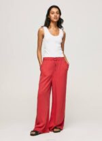 estudio rojo pantalones paper bag anchos Pepe Jeans 06X4303 mujer