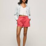 estudio rojo shorts de algodón con cintura ajustable Pepe Jeans 06X4516 mujer