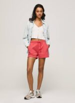 estudio rojo shorts de algodón con cintura ajustable Pepe Jeans 06X4516 mujer