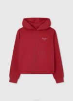 estudio rojo sudadera con capucha de algodón Pepe Jeans 06X41412 chica