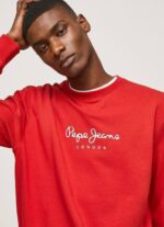 estudio rojo suéter con logo estampado Pepe Jeans 06X4890 hombres