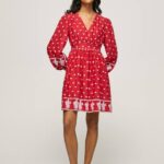 estudio rojo vestido con detalles bordados Pepe Jeans 06X4216 mujer