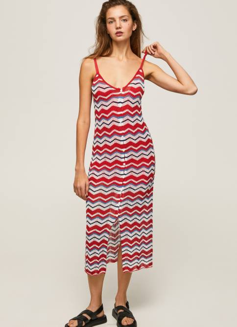 estudio_rojo_vestido_frida_tejido_en_zig_zag_pepe_jeans_06x4170_mujer.jpg estudio rojo vestido Frida tejido en zig-zag Pepe Jeans 06X4170 mujer - Imagen 1