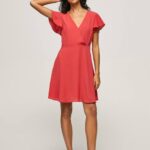 estudio rojo vestido patrizia con cuello cruzado Pepe Jeans 06X4166 mujer