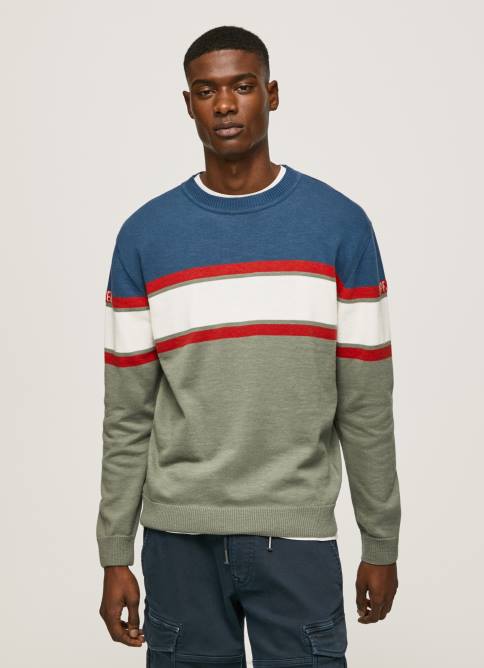 fundición jersey de algodón con estampado de rayas Pepe Jeans 06X4849 hombres - Imagen 1