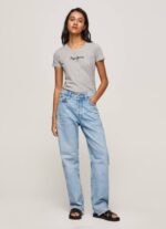 gris marga camiseta básica con logo Pepe Jeans 06X4401 mujer - Imagen 3