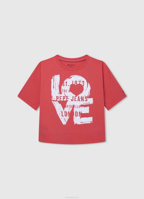 gris marga camiseta con estampado de amor Pepe Jeans 06X41445 chica - Imagen 3