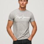 gris marga camiseta de manga corta de algodón Pepe Jeans 06X41004 hombres