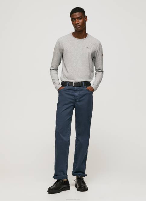 gris marga camiseta de manga larga de algodón Pepe Jeans 06X41006 hombres - Imagen 2