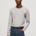 gris marga camiseta de manga larga de algodón Pepe Jeans 06X41006 hombres