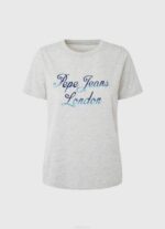 gris marga playera con logo estampado Pepe Jeans 06X4412 mujer - Imagen 5