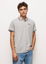 gris marga polo de piqué con logo bordado Pepe Jeans 06X41077 hombres - Imagen 3