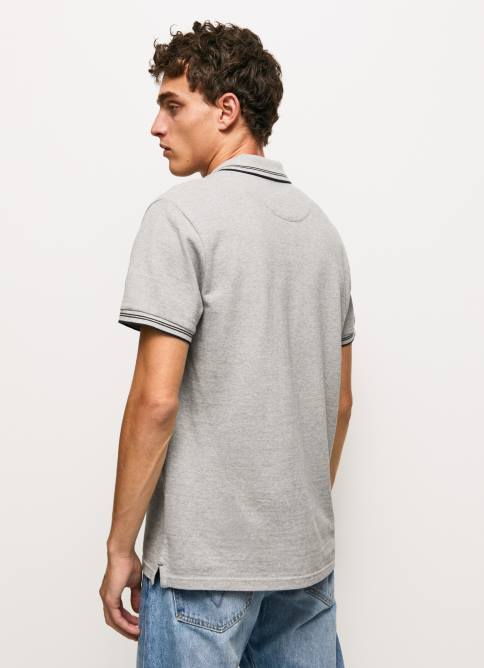 gris marga polo de piqué con logo bordado Pepe Jeans 06X41077 hombres - Imagen 4