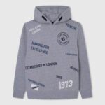 gris marga sudadera con capucha de algodón ajustable Pepe Jeans 06X41587 chico