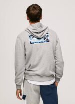 gris marga sudadera con capucha de algodón ajustable Pepe Jeans 06X4896 hombres - Imagen 4