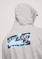gris marga sudadera con capucha de algodón ajustable Pepe Jeans 06X4896 hombres - Imagen 5