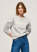 gris marga suéter con logo estampado Pepe Jeans 06X4267 mujer