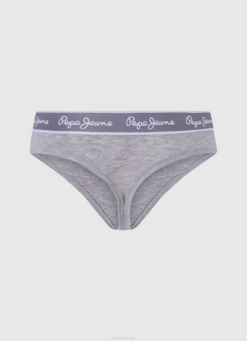 gris marga tanga clásica con logo estampado Pepe Jeans 06X4545 mujer - Imagen 2