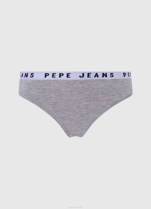 gris marga tanga clásica con logo estampado Pepe Jeans 06X4568 mujer - Imagen 1