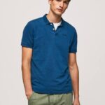 índigo polo de algodón con efecto desgastado Pepe Jeans 06X41079 hombres