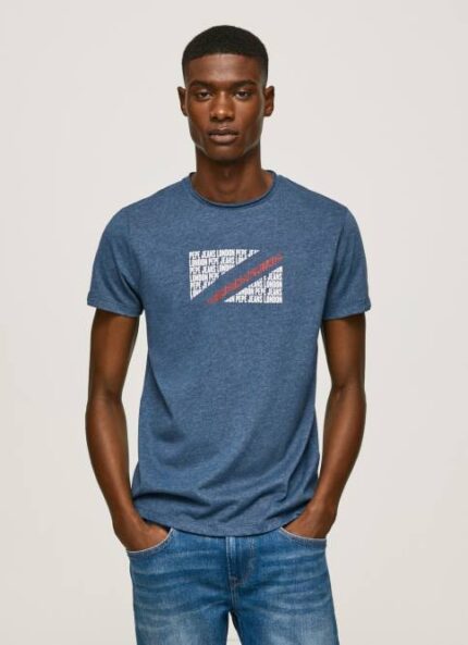 jarman playera con estampado jaspeado del logo Pepe Jeans 06X4986 hombres