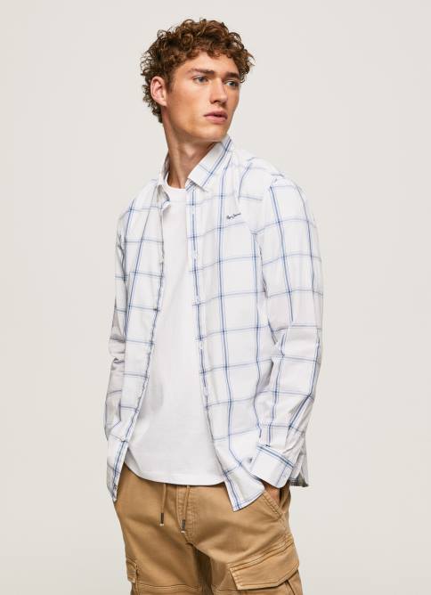 Marfil camisa lorian slim fit de popelina Pepe Jeans 06X41029 hombres - Imagen 1