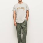 marga gris claro playera con logo estampado Pepe Jeans 06X4971 hombres