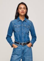 mezclilla camisa de mezclilla ajustada Pepe Jeans 06X4320 mujer - Imagen 3