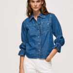 mezclilla camisa de mezclilla regular fit Pepe Jeans 06X496 mujer