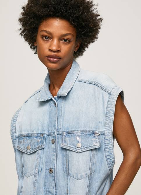 mezclilla chaleco de mezclilla oversize Pepe Jeans 06X4131 mujer - Imagen 3