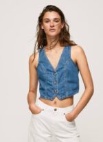 mezclilla chaleco vaquero cropped Pepe Jeans 06X4319 mujer - Imagen 5
