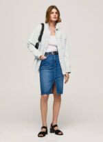 mezclilla falda de mezclilla de corte estándar Pepe Jeans 06X4485 mujer
